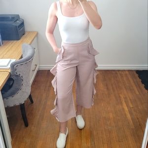 Boohoo wide leg culottes, dusty mauve, size 6